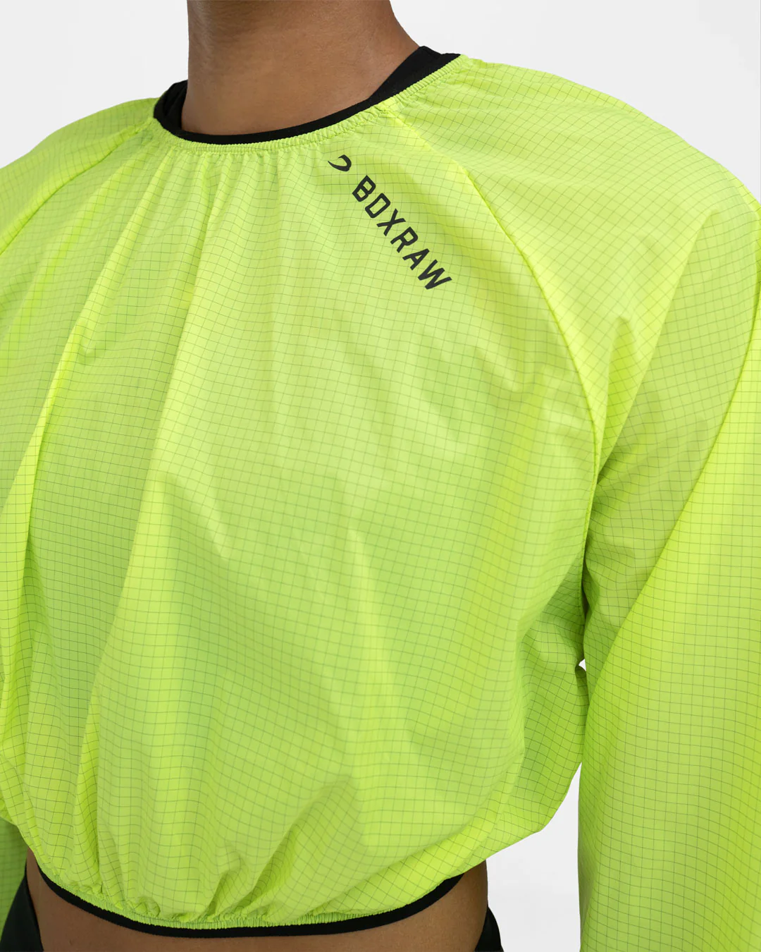 Genaro Cropped Windbreaker Crew - Neon Yellow - Image 7