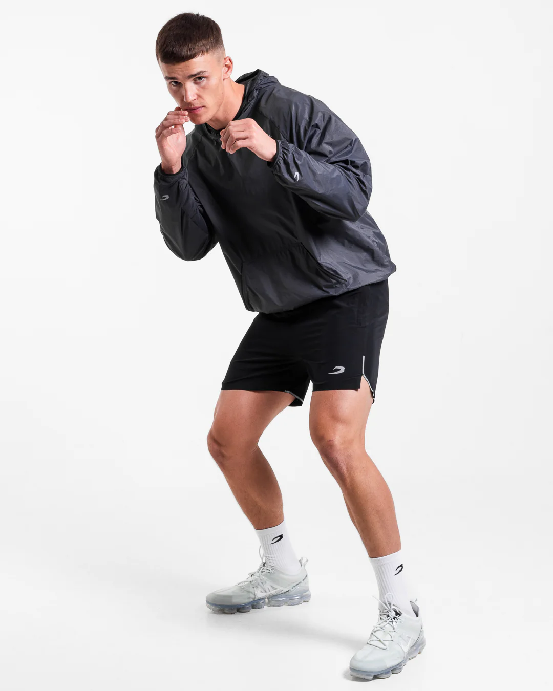 Genaro Oversized Windbreaker Hoodie - Charcoal - Image 12