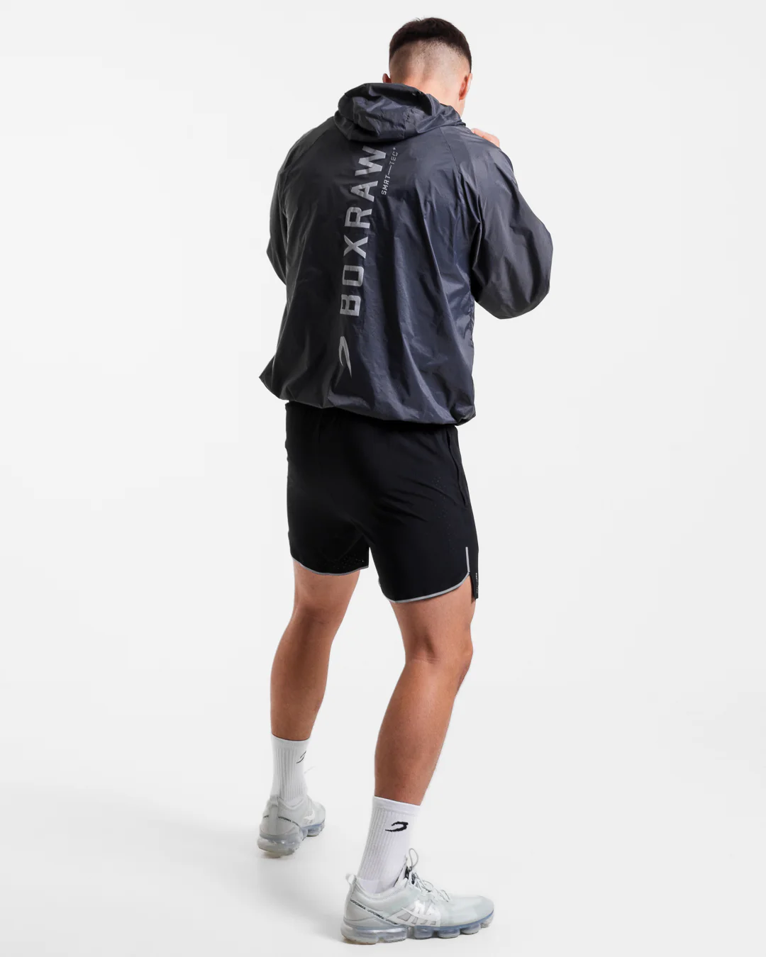 Genaro Oversized Windbreaker Hoodie - Charcoal - Image 2