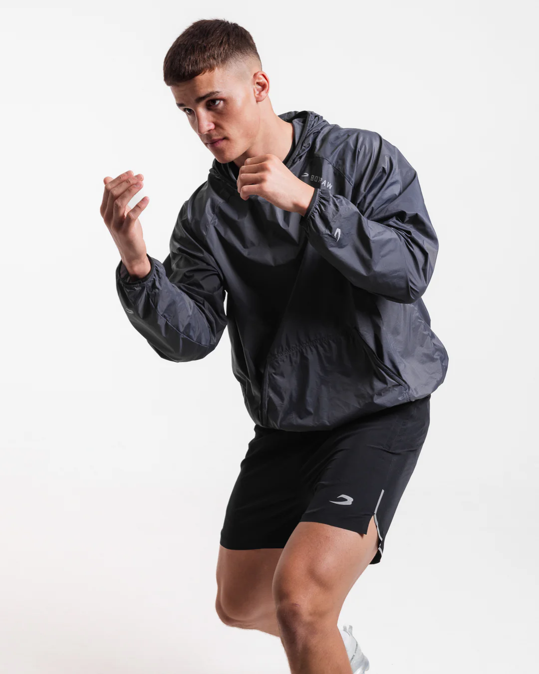Genaro Oversized Windbreaker Hoodie - Charcoal - Image 4