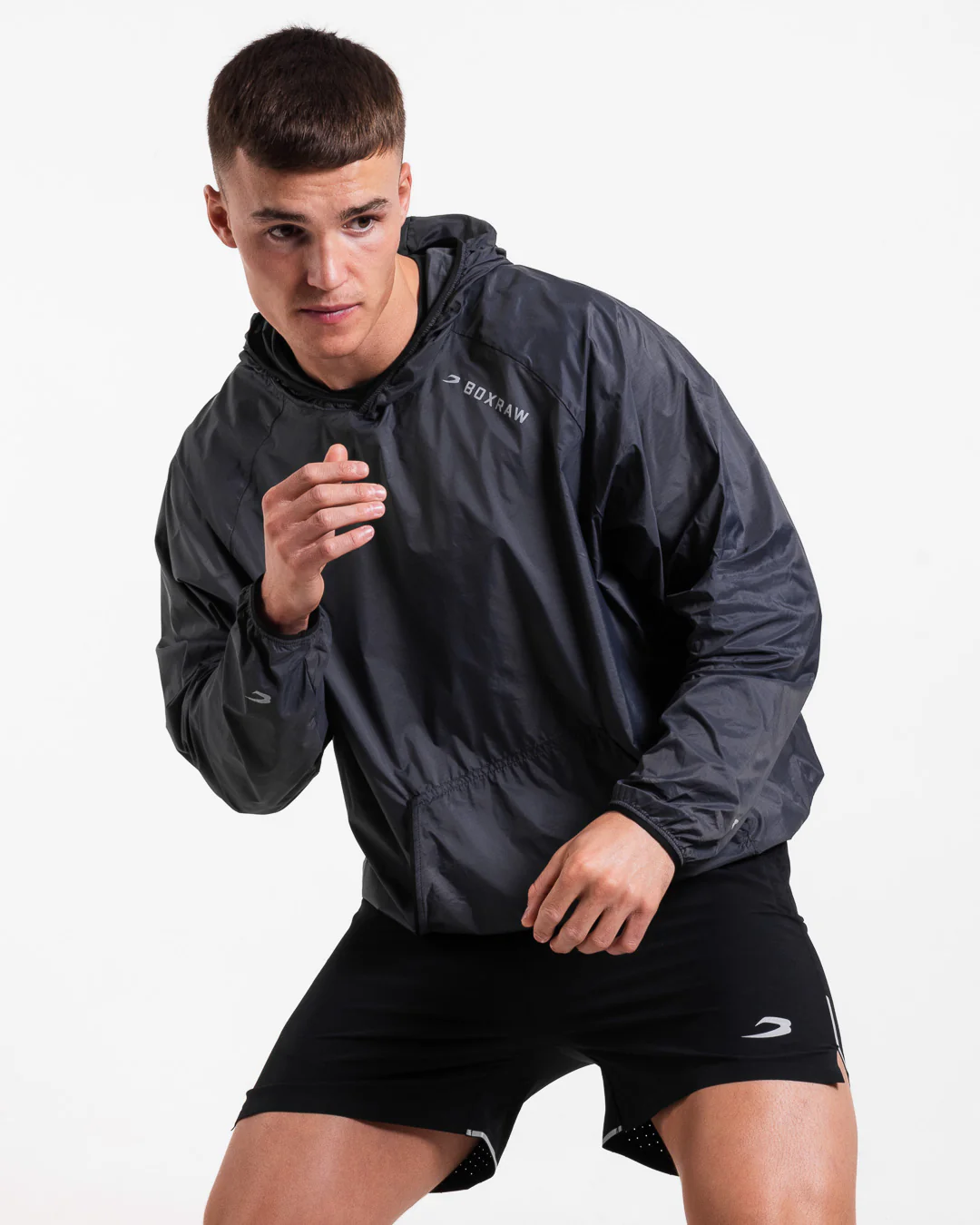 Genaro Oversized Windbreaker Hoodie - Charcoal - Image 7