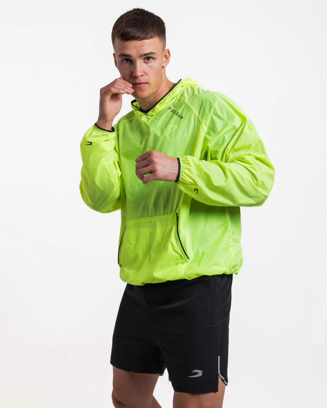 Genaro Oversized Windbreaker Hoodie - Neon Yellow - Image 6