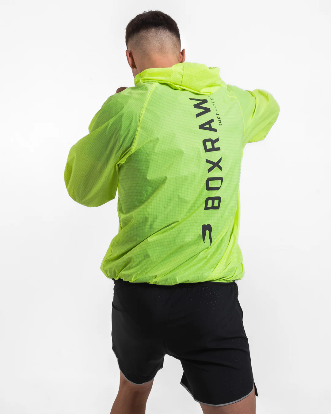 Genaro Oversized Windbreaker Hoodie - Neon Yellow - Image 7