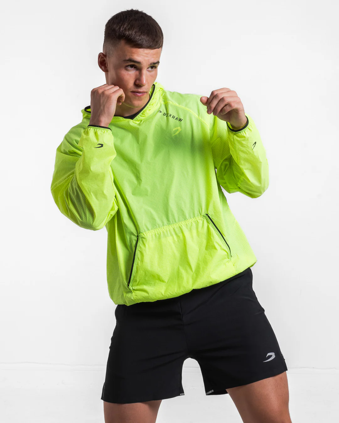 Genaro Oversized Windbreaker Hoodie - Neon Yellow - Image 8
