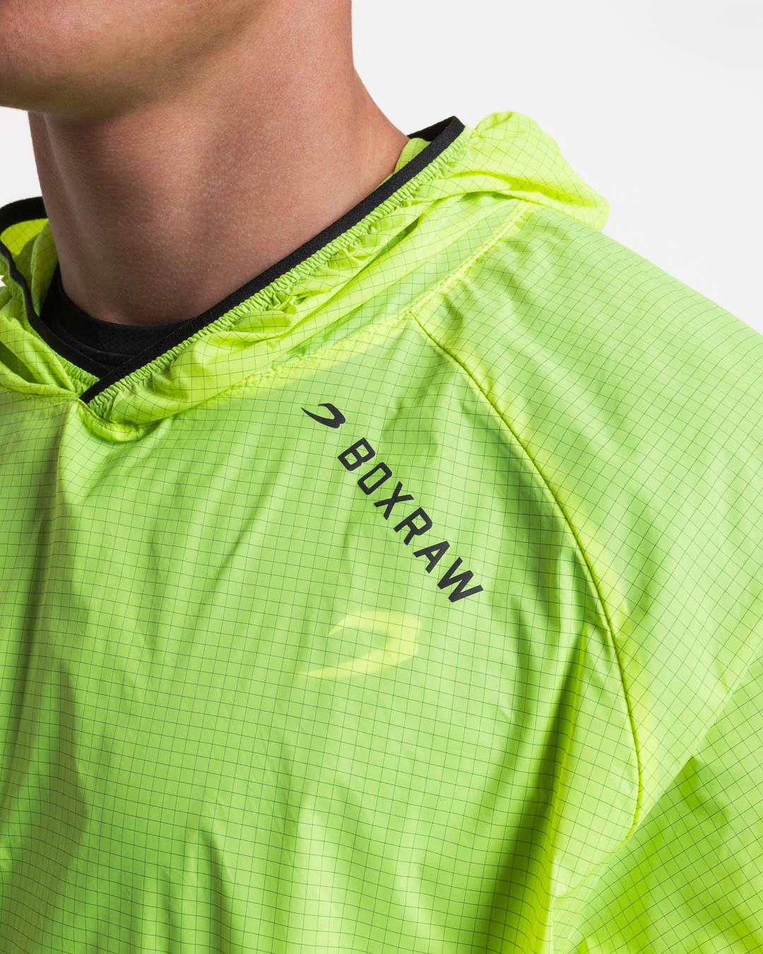 Genaro Oversized Windbreaker Hoodie - Neon Yellow - Image 9
