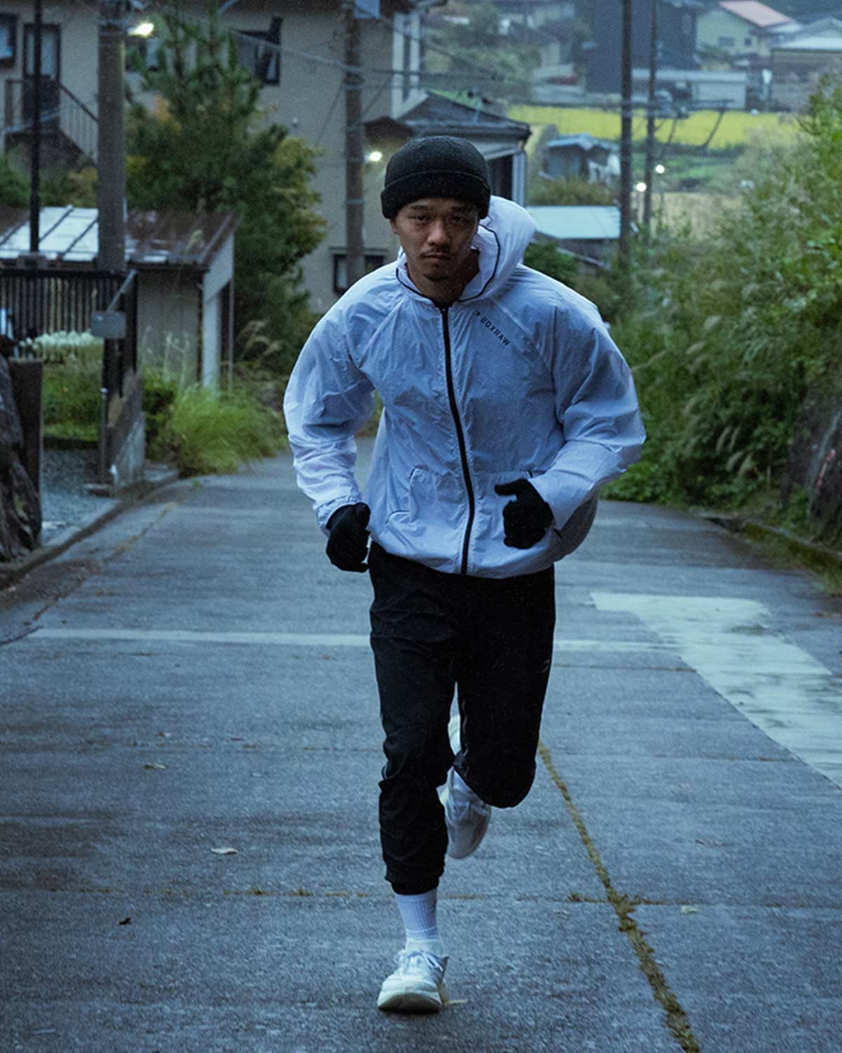 Genaro Oversized Windbreaker Hoodie - White - Image 2