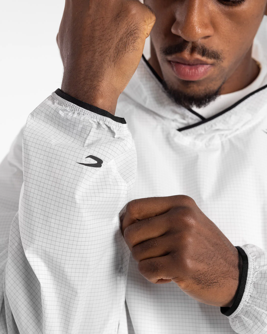 Genaro Oversized Windbreaker Hoodie - White - Image 7