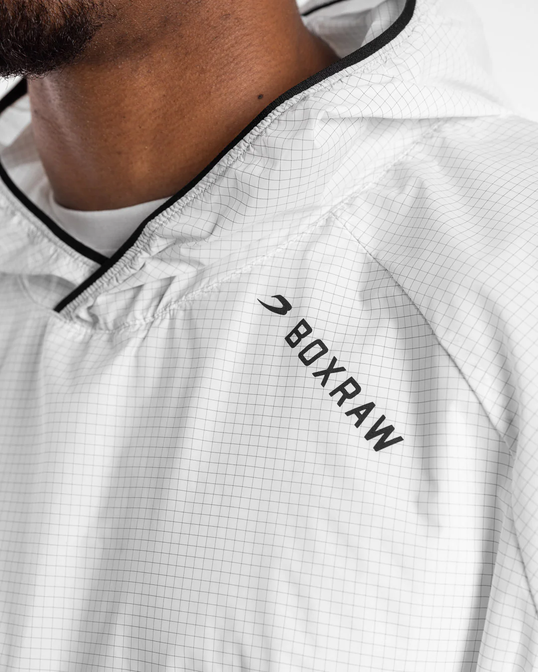 Genaro Oversized Windbreaker Hoodie - White - Image 8