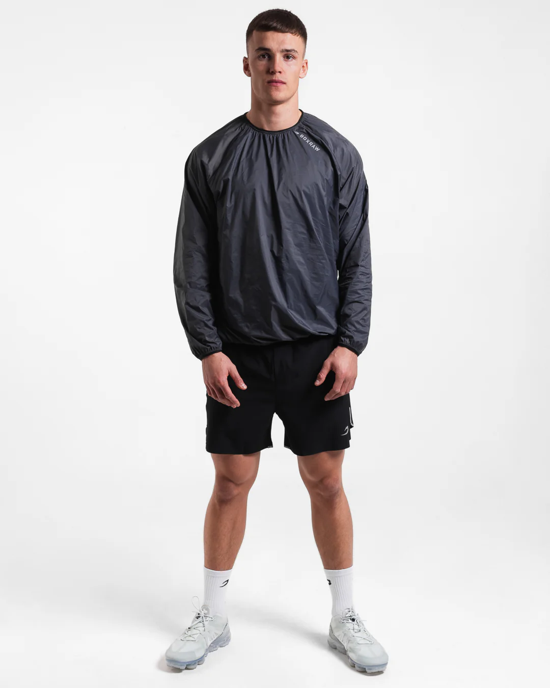 Genaro Oversized Windbreaker Crew - Charcoal - Image 5
