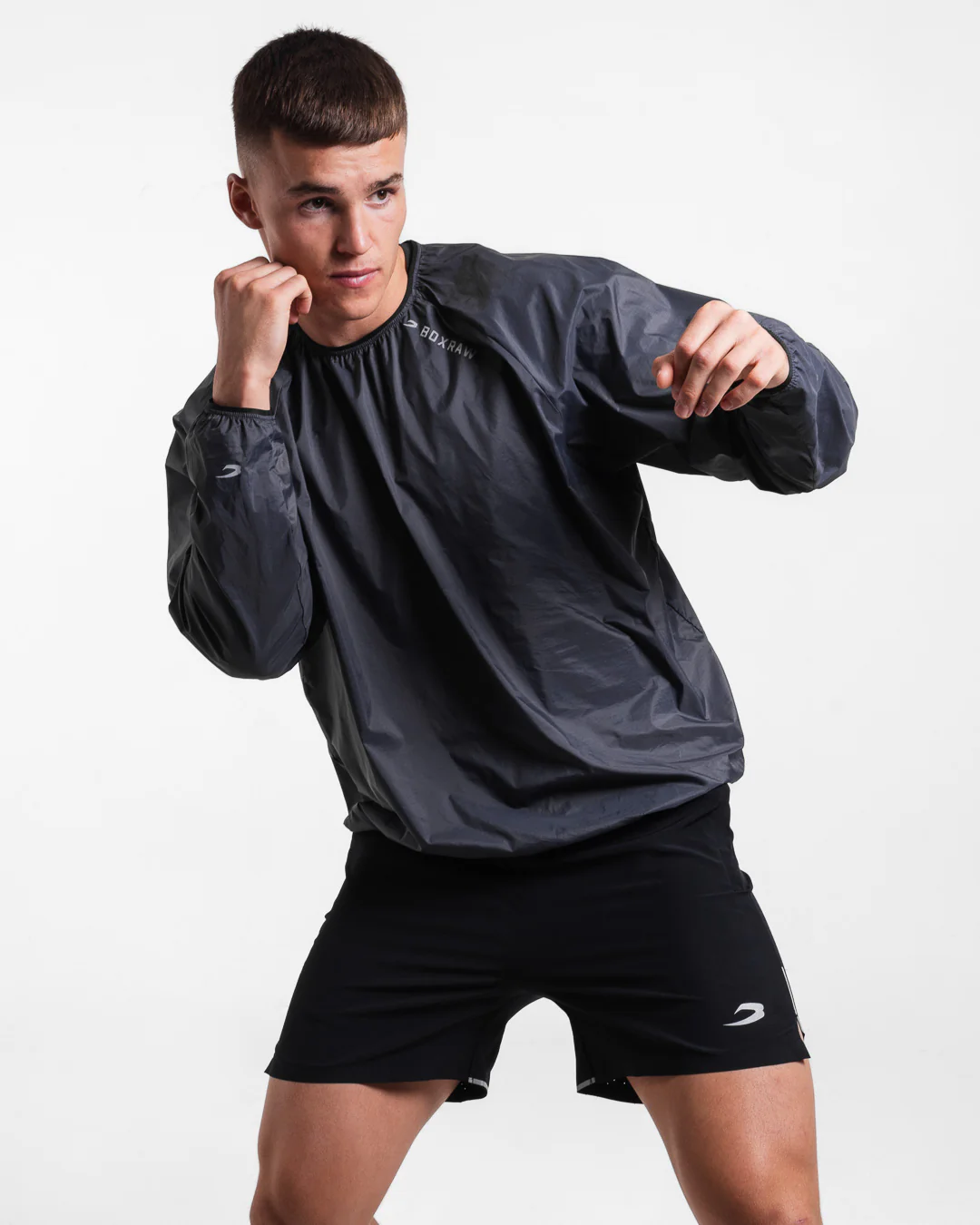 Genaro Oversized Windbreaker Crew - Charcoal - Image 9