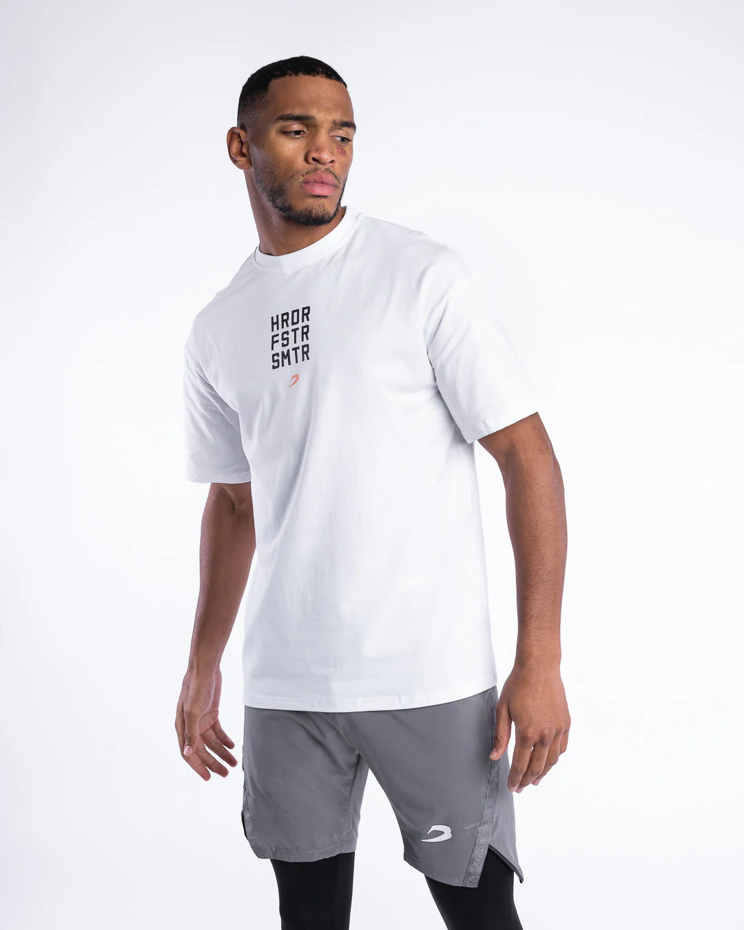 HRDR FSTR SMTR Oversized T-Shirt - White - Image 5
