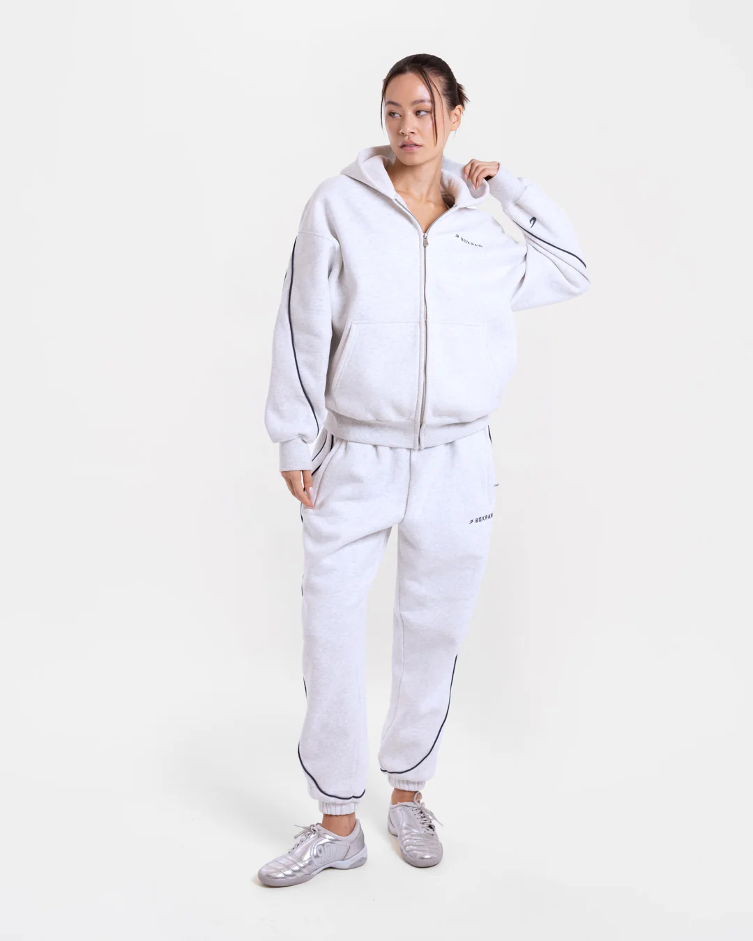 JoAnn Zip Hoodie - Grey Marl - Image 2