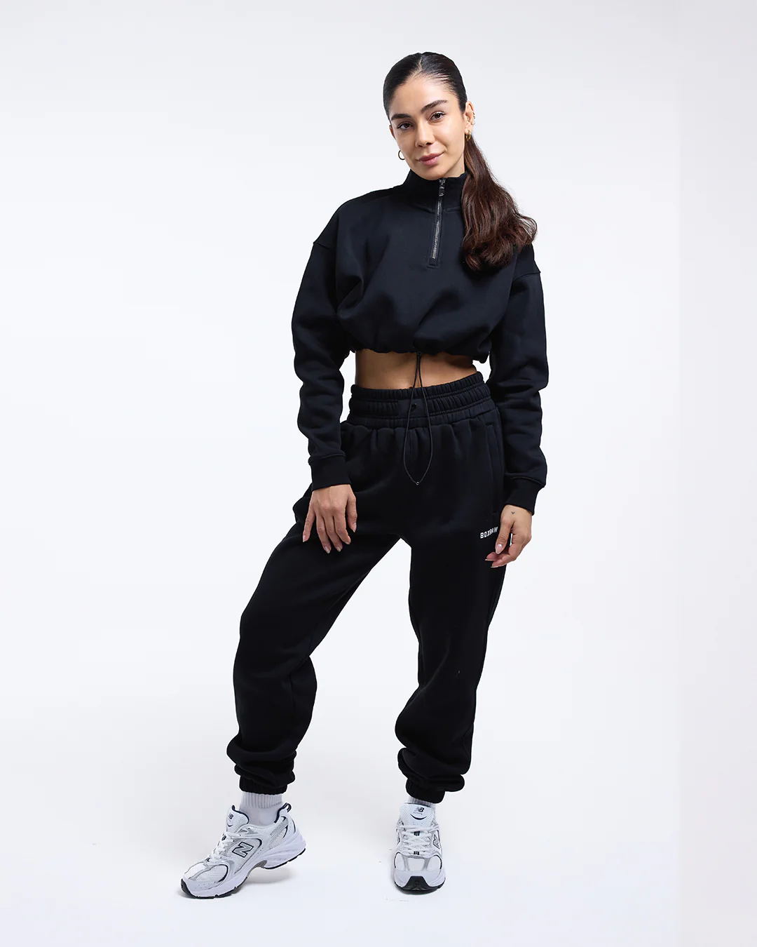 Johnson Cropped 1/4 Zip - Black - Image 2