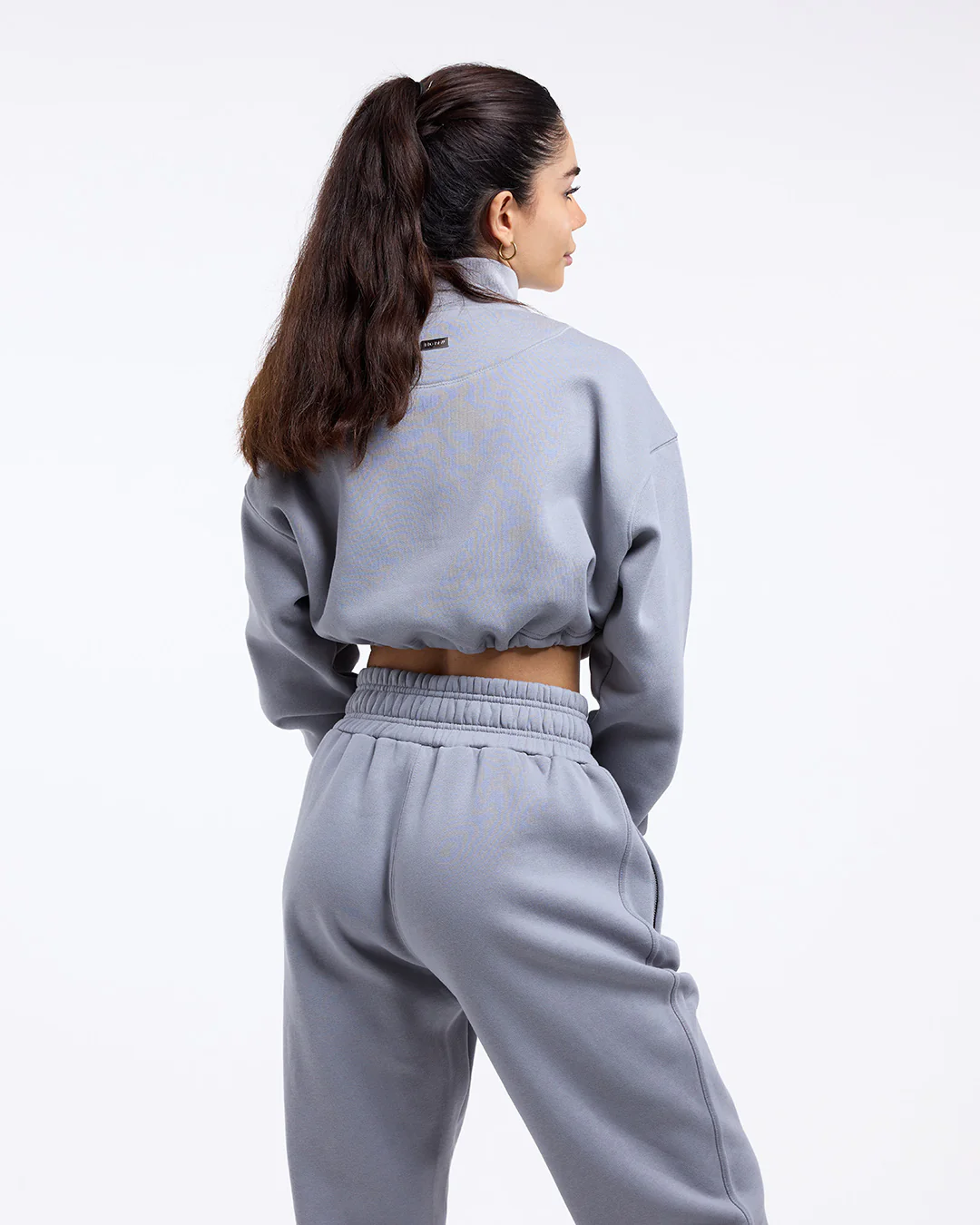 Johnson Cropped 1/4 Zip - Grey - Image 4