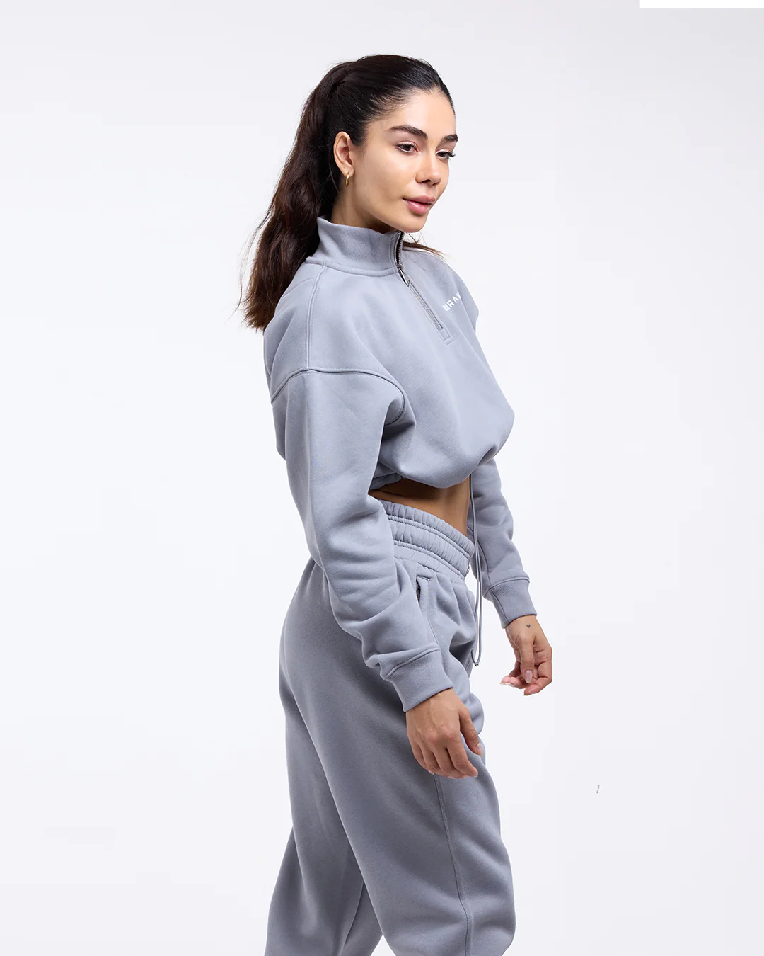 Johnson Cropped 1/4 Zip - Grey - Image 6