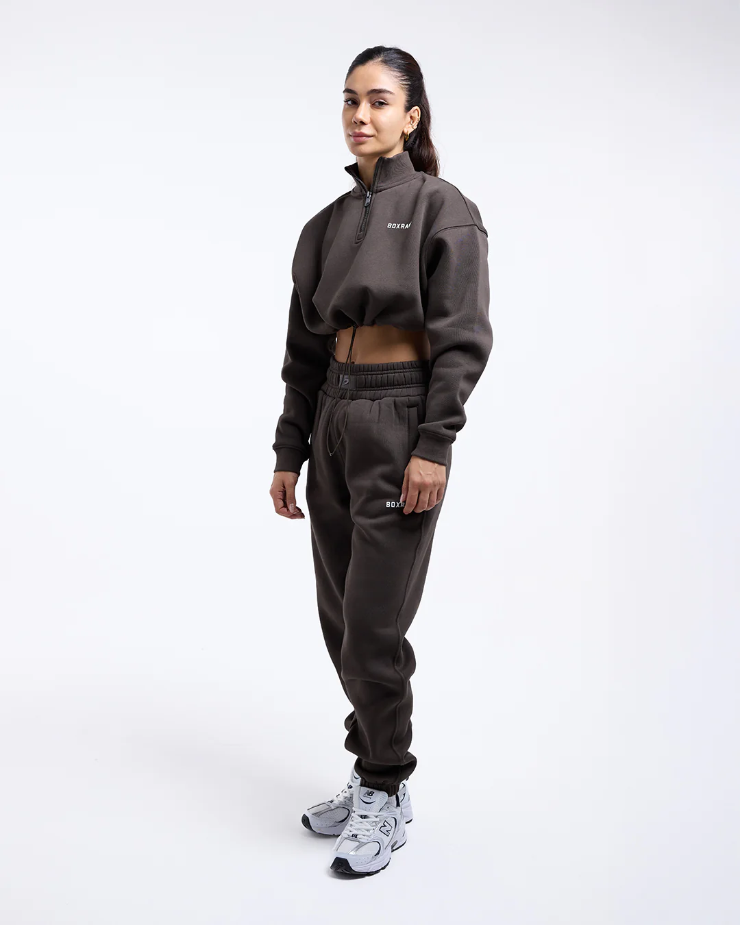 Johnson Cropped 1/4 Zip - Mocha - Image 2
