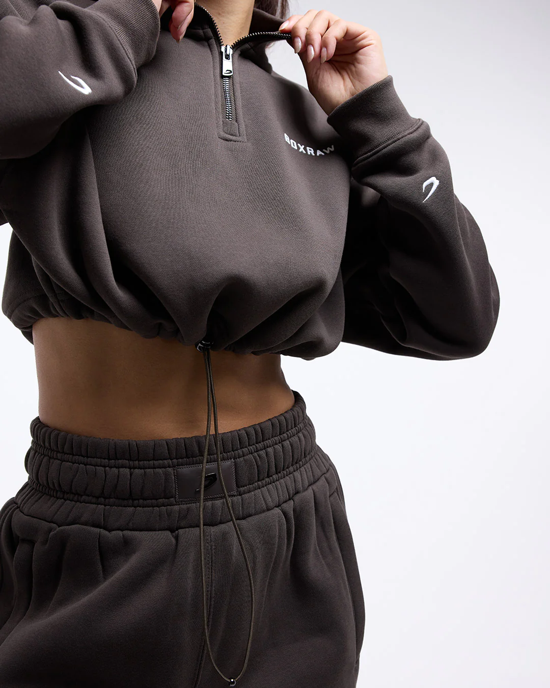 Johnson Cropped 1/4 Zip - Mocha - Image 7
