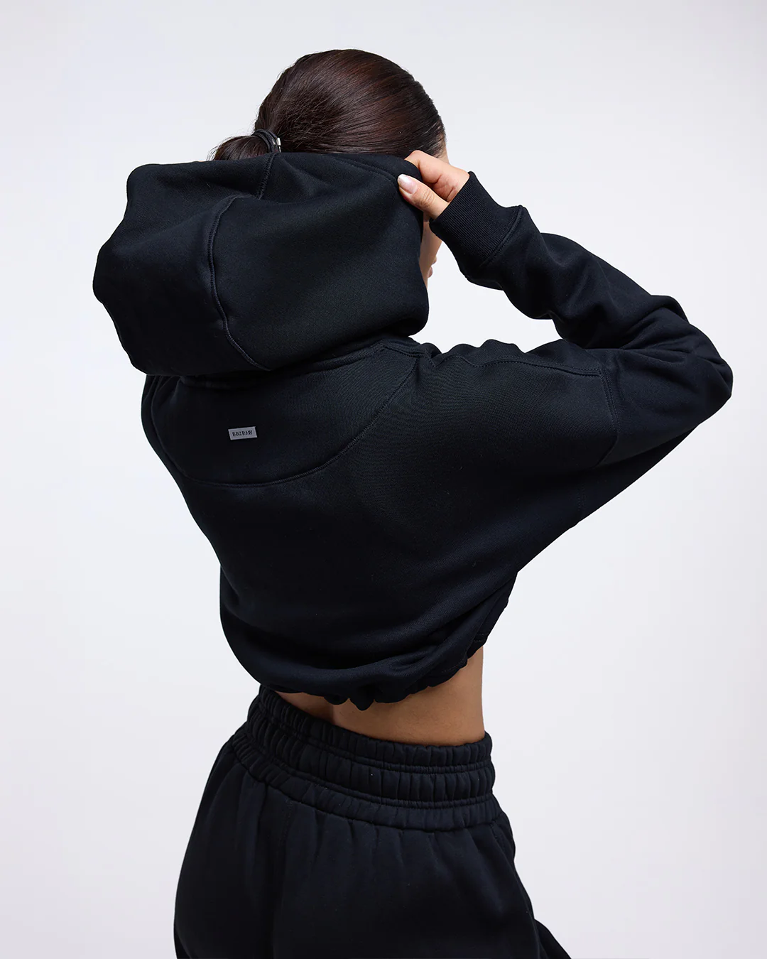 Johnson Cropped Hoodie - Black - Image 5