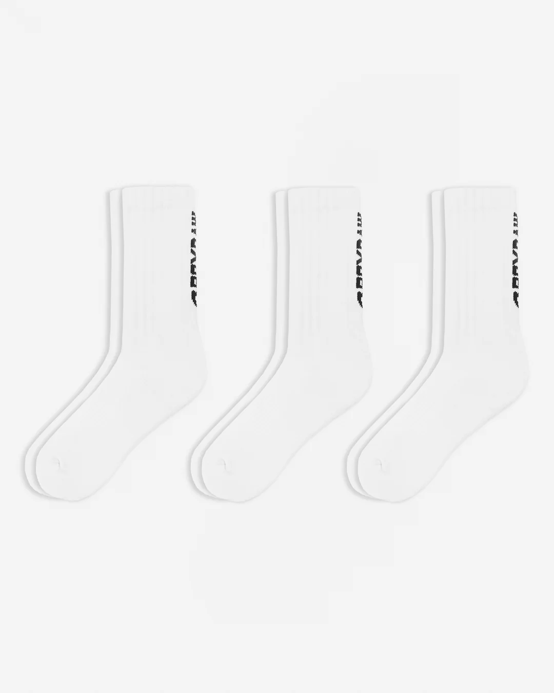 Lineal Crew Socks (3 Pairs) - White - Image 4