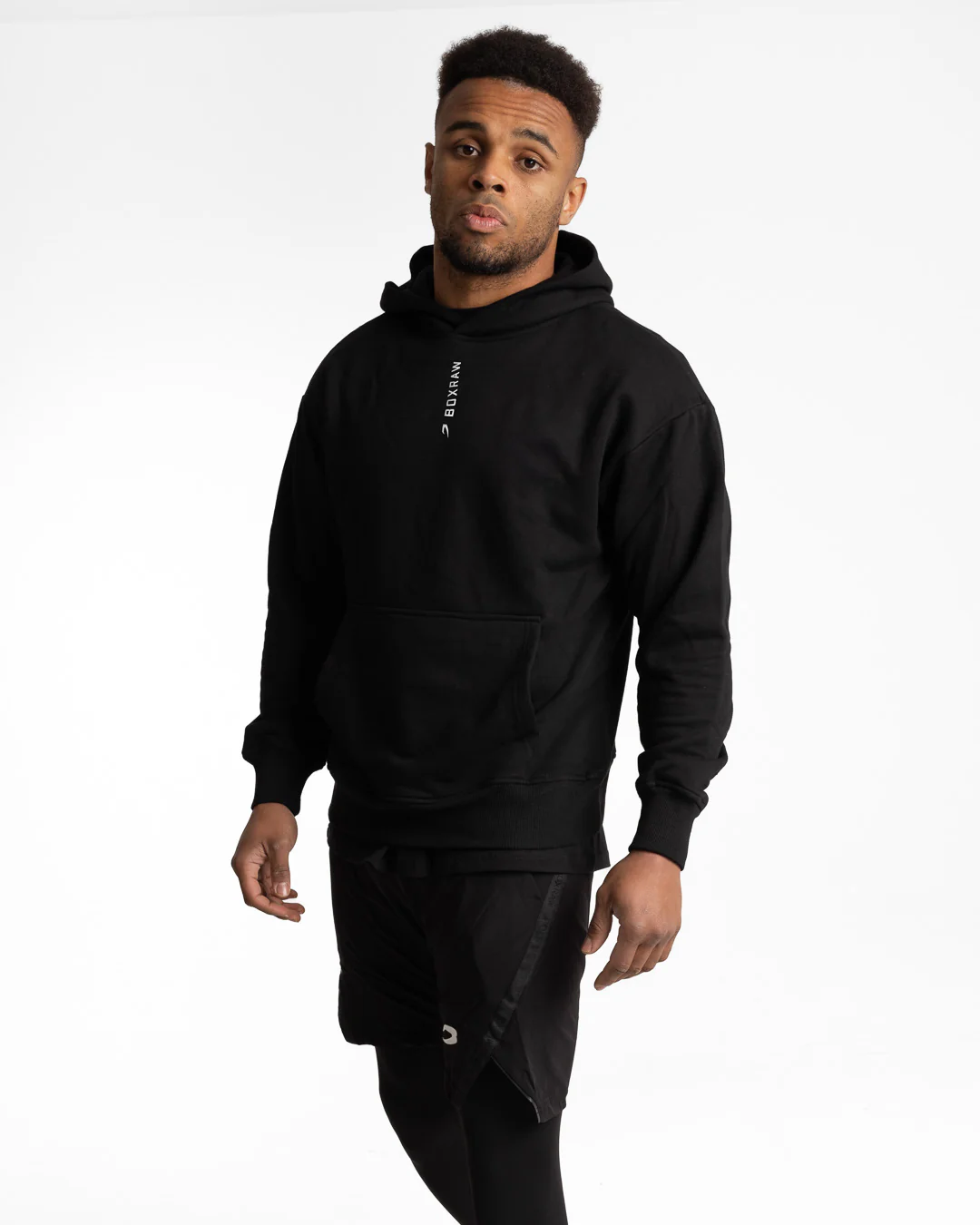 Lineal Oversized Hoodie - Black - Image 4