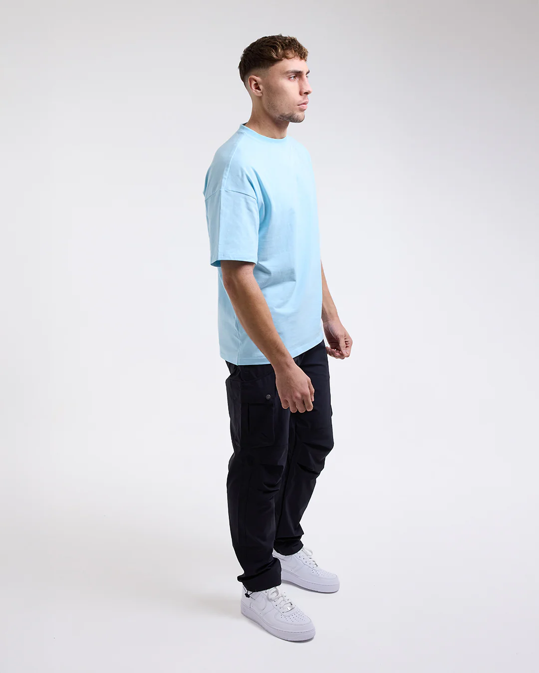 Lineal Oversized T-Shirt - Baby Blue - Image 2