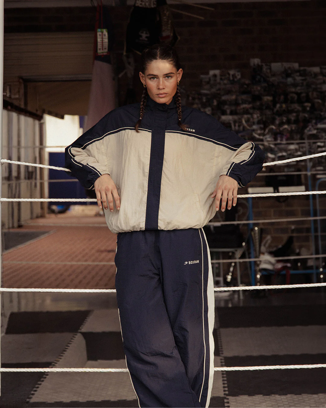 Nell Track Bottoms - Navy/Cream - Image 4