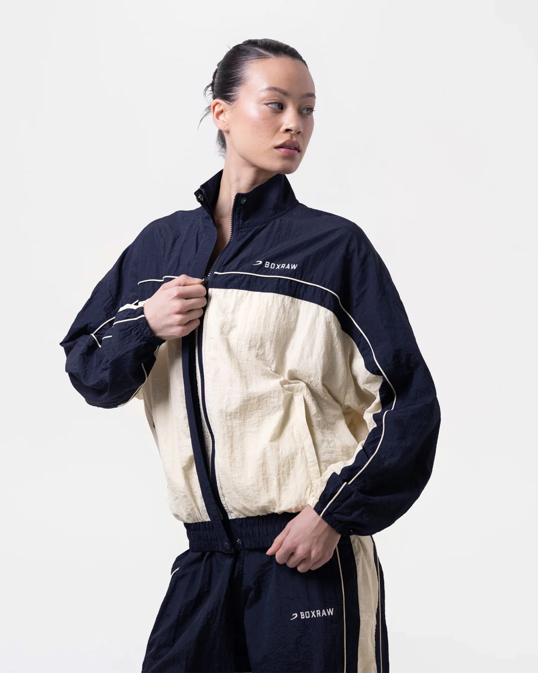 Nell Track Jacket - Navy/Cream - Image 5
