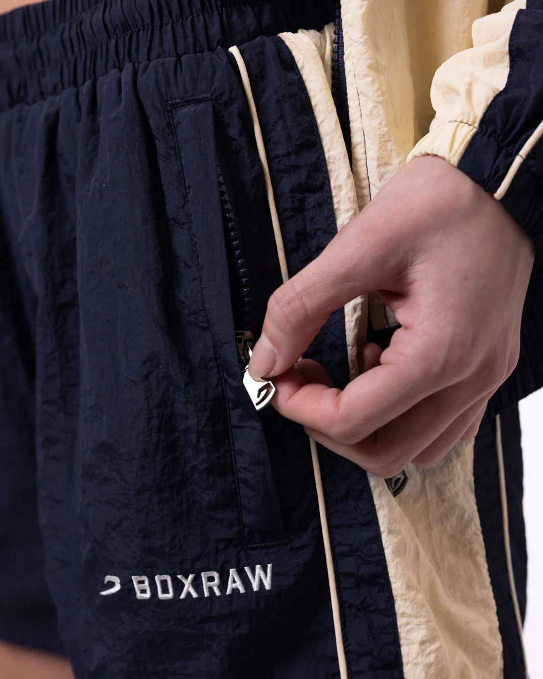 Nell Track Shorts - Navy/Cream - Image 7