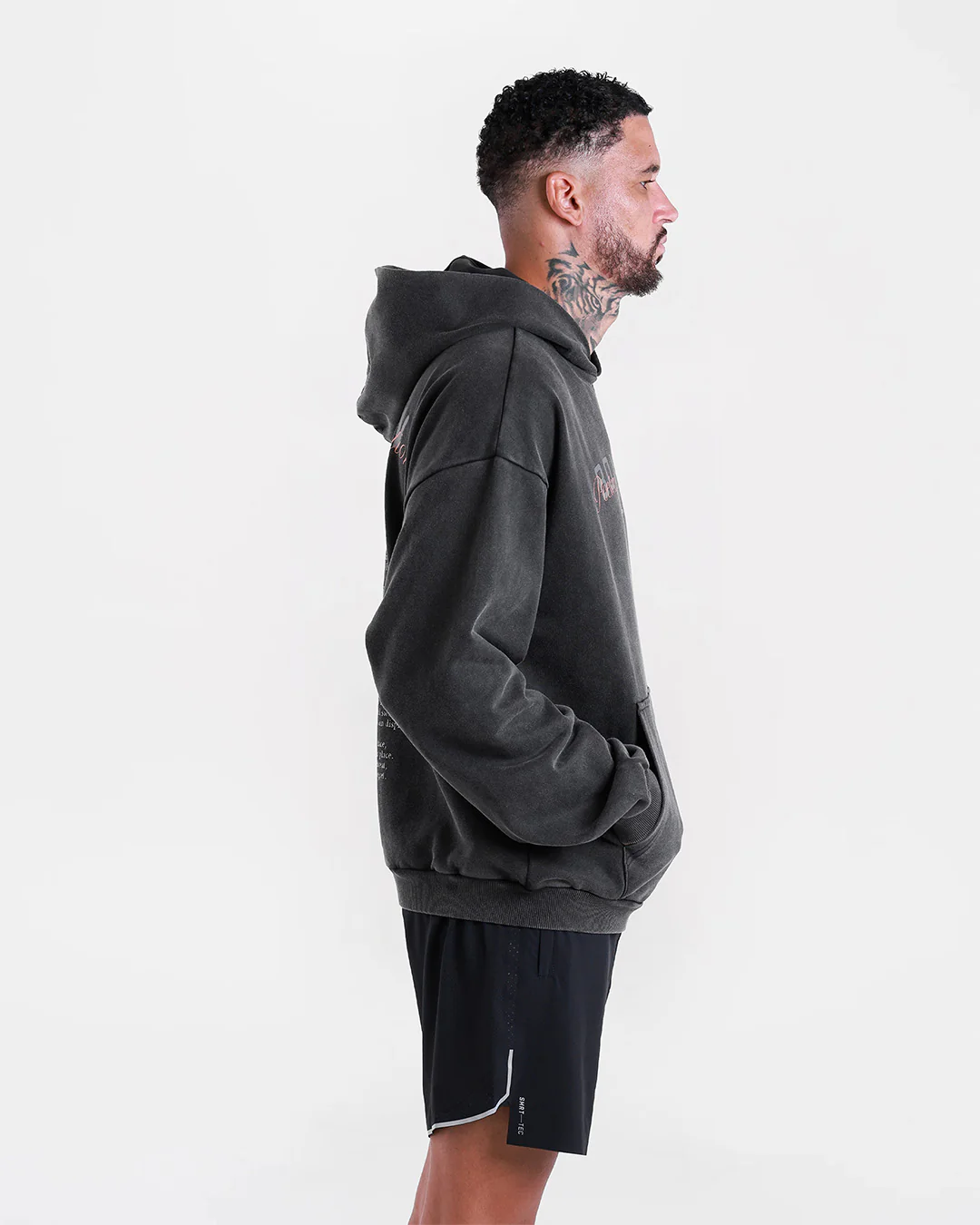 Poetry In Motion Oversized Hoodie - Washed Black - Image 4