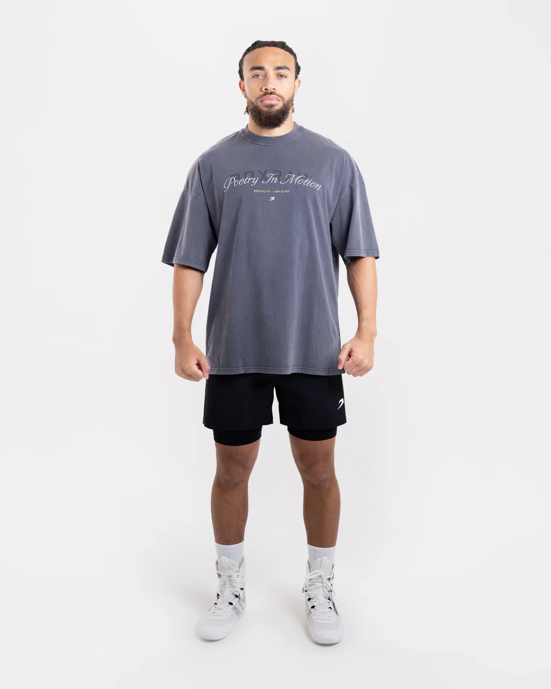 Poetry In Motion Oversized T-Shirt - Washed Navy - Image 2