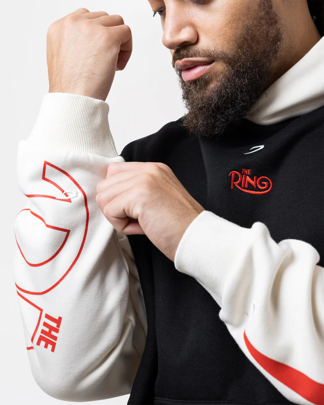 Ring x BOXRAW Oversized Hoodie - Black/Beige - Image 7