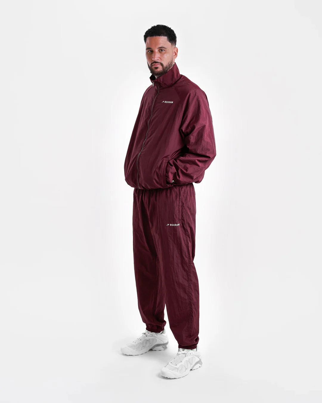 Saxton Track Jacket - Burgundy - Image 2