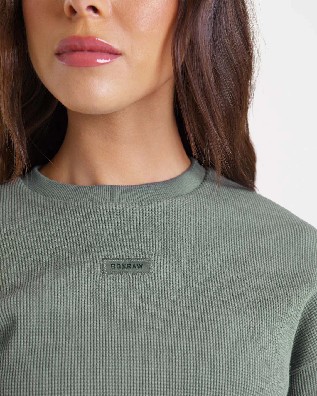 Shirley Waffle Cropped T-Shirt - Green - Image 6