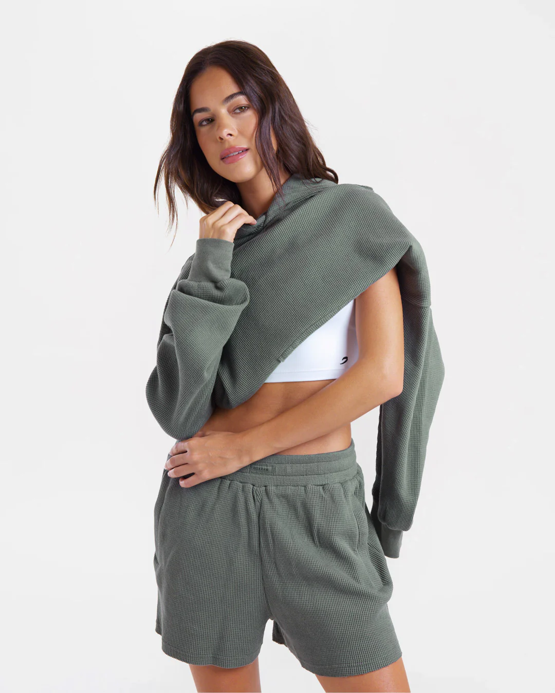 Shirley Waffle Hoodie - Green - Image 12