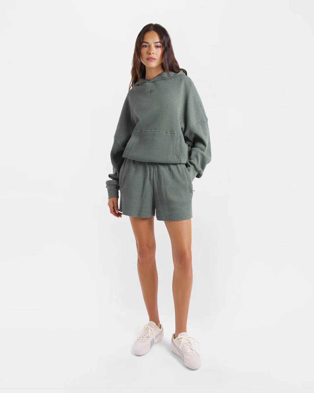 Shirley Waffle Hoodie - Green - Image 2