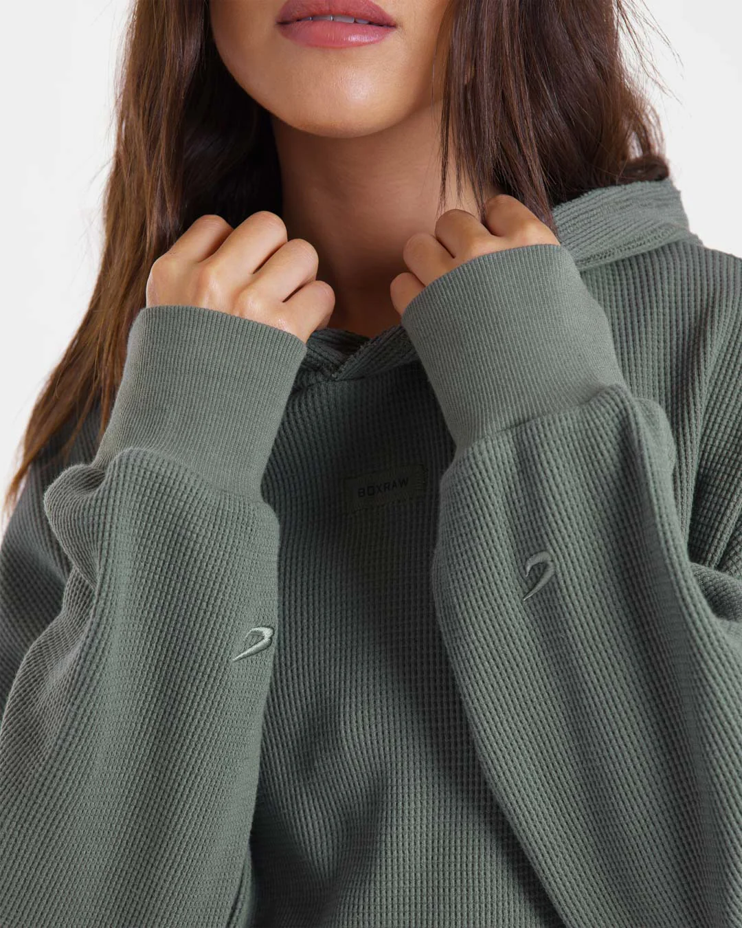 Shirley Waffle Hoodie - Green - Image 9