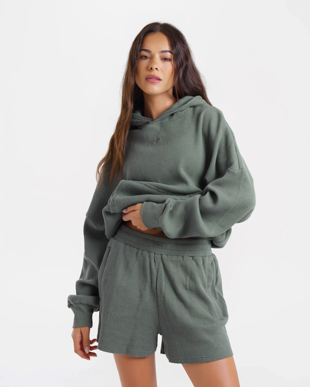 Shirley Waffle Shorts - Green - Image 4