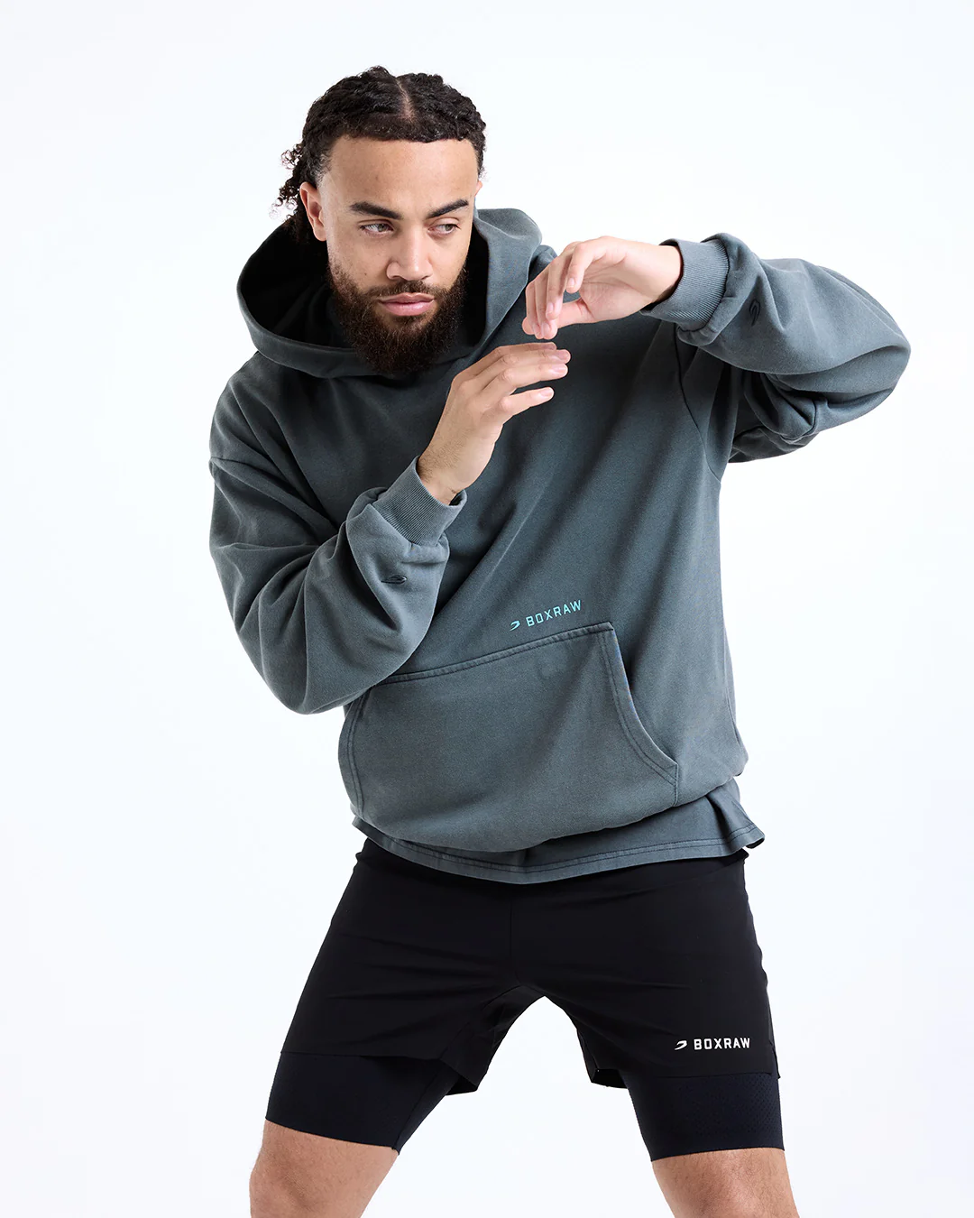 Sparring Club Oversized Hoodie - Washed Charcoal - Image 6