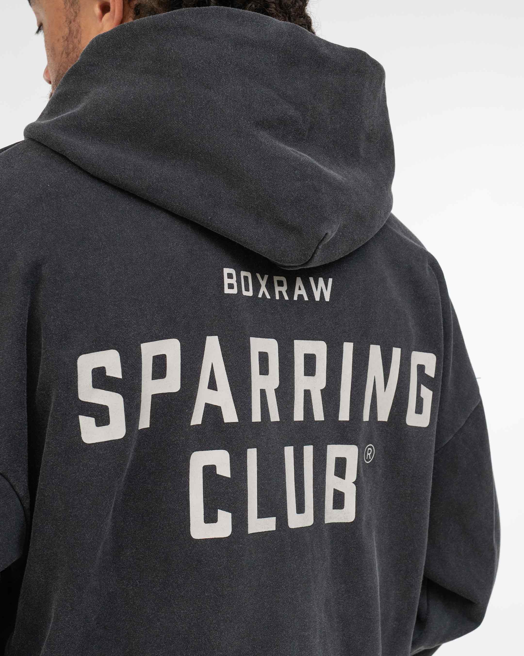 Sparring Club Oversized Zip Up Hoodie - Washed Black - Image 7