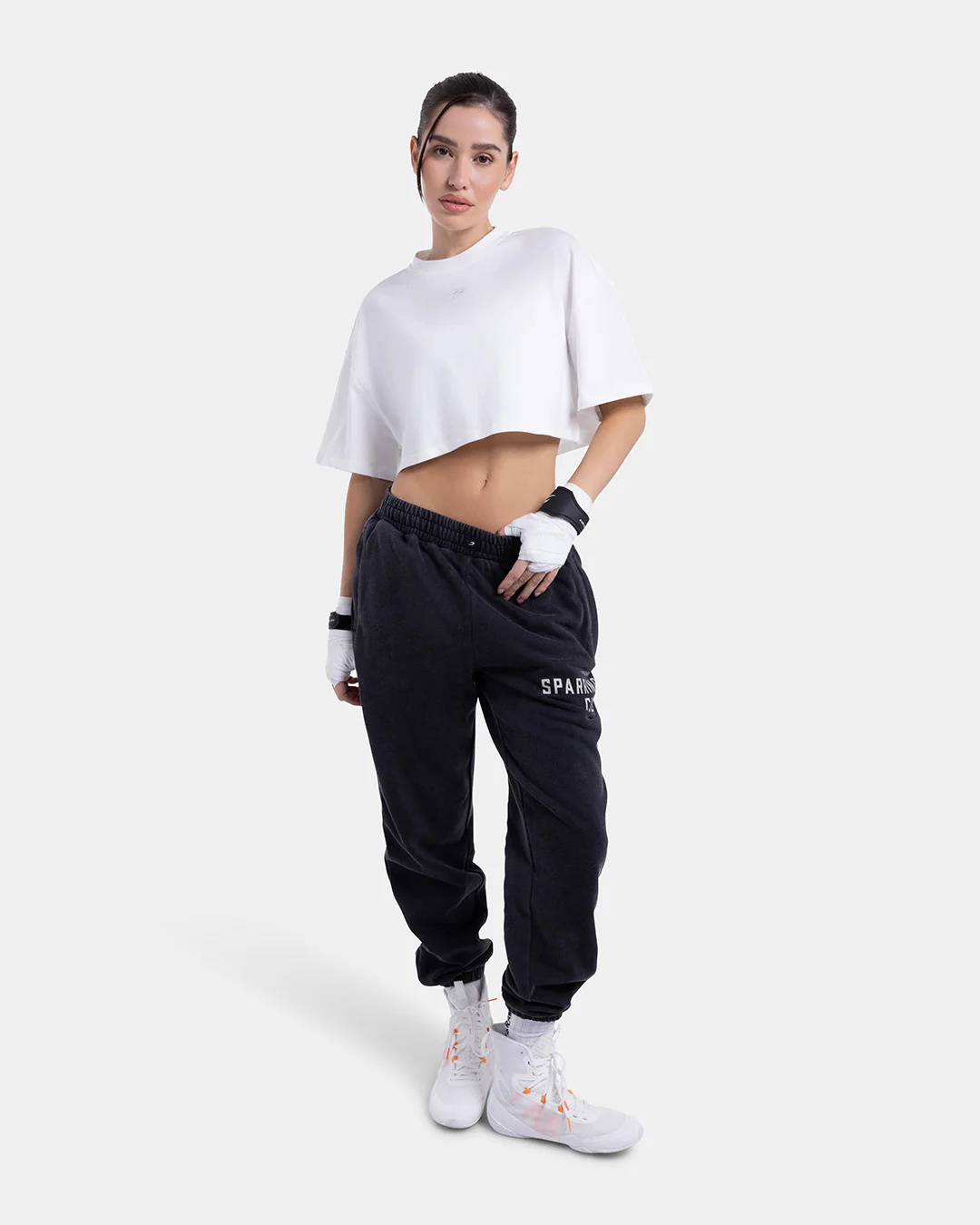 Strike Oversized Cropped T-Shirt - White - Image 2