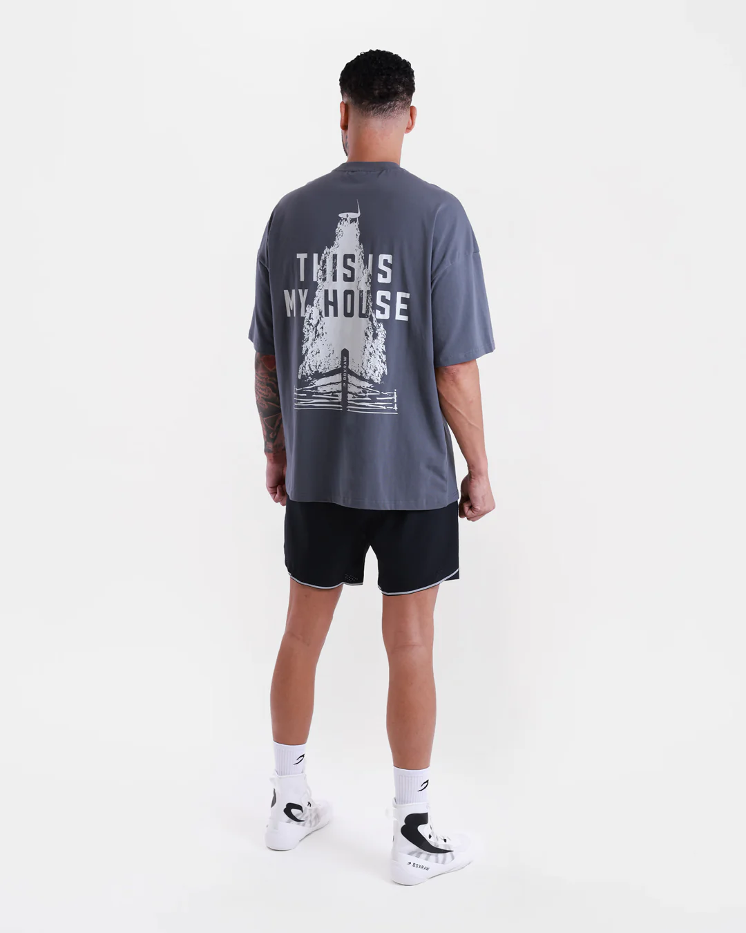 This Is My House Oversized T-Shirt - Charcoal - Image 2