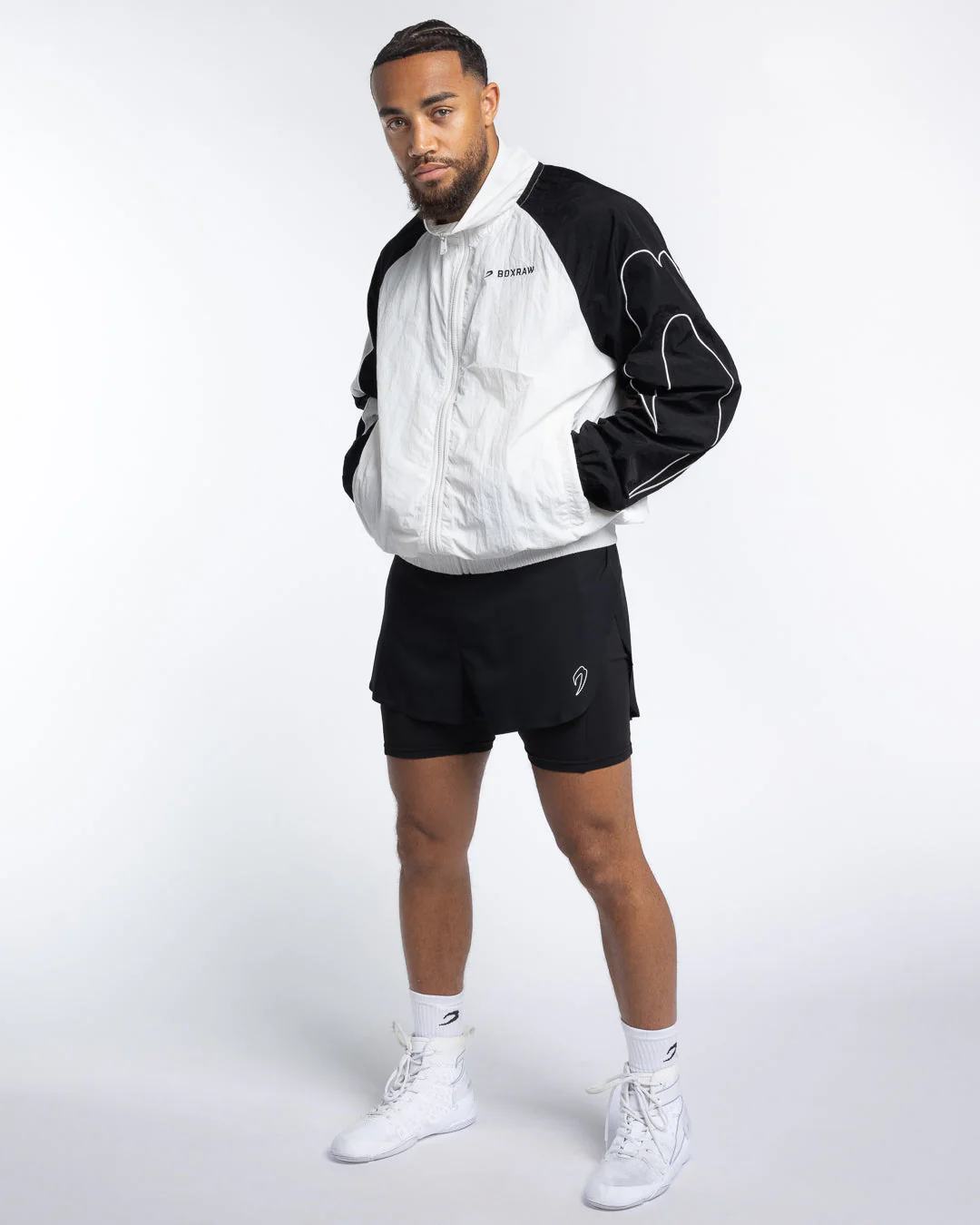 Tunero Track Jacket - White/Black - Image 13