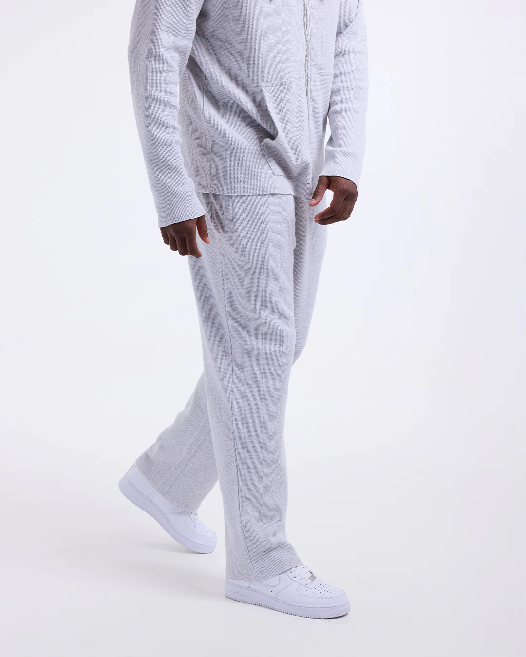 Tunero Waffle Straight Leg Bottoms - Grey - Image 5