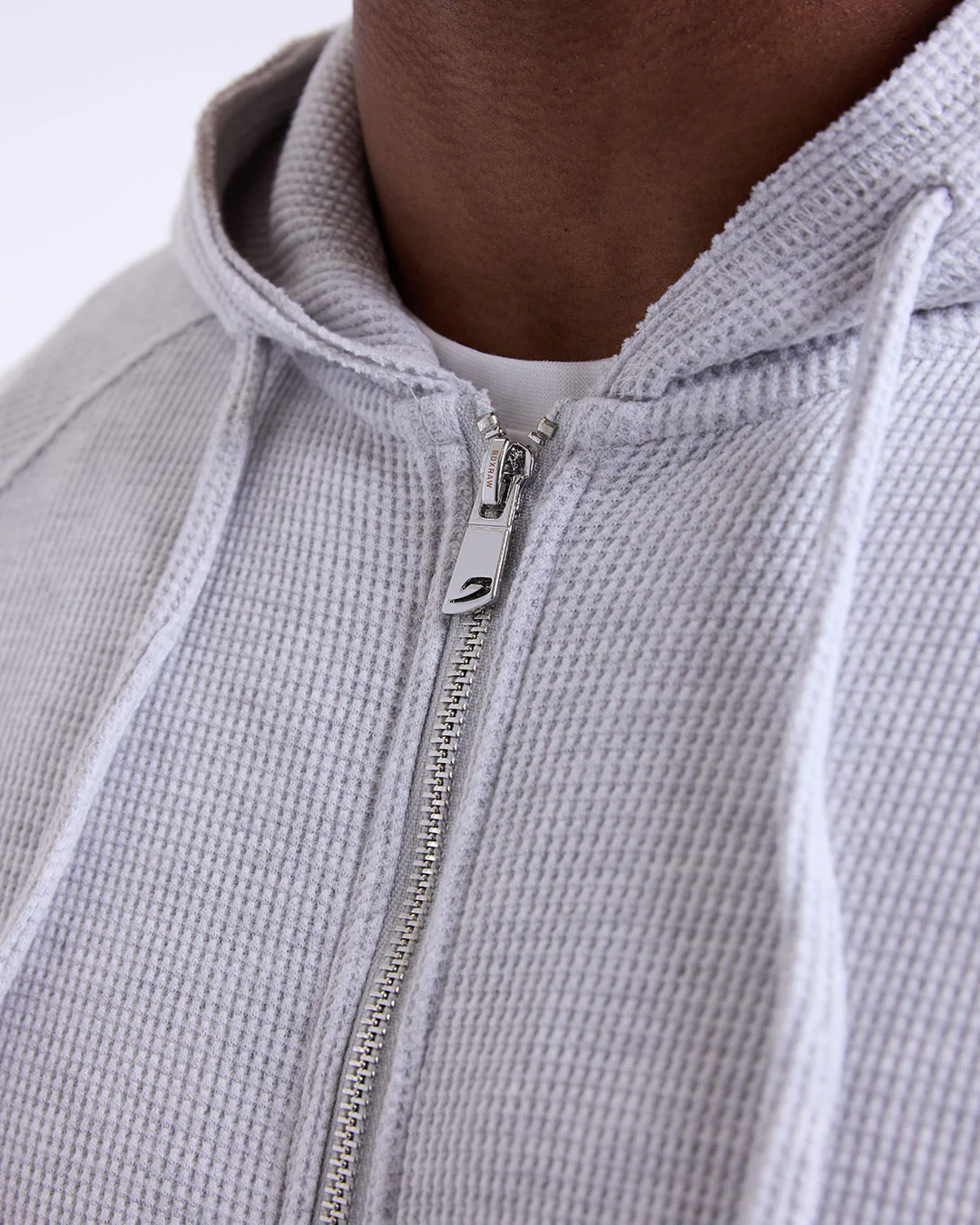 Tunero Waffle Zip Hoodie - Grey - Image 7