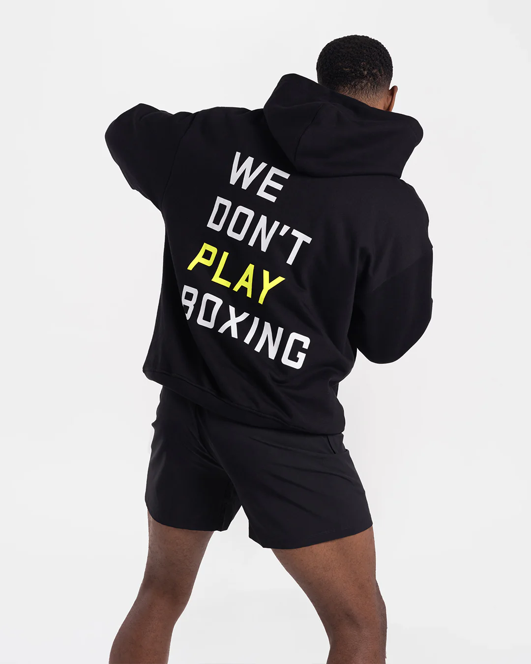 We Don't Play Boxing Oversized Hoodie - Black/Yellow - Image 4