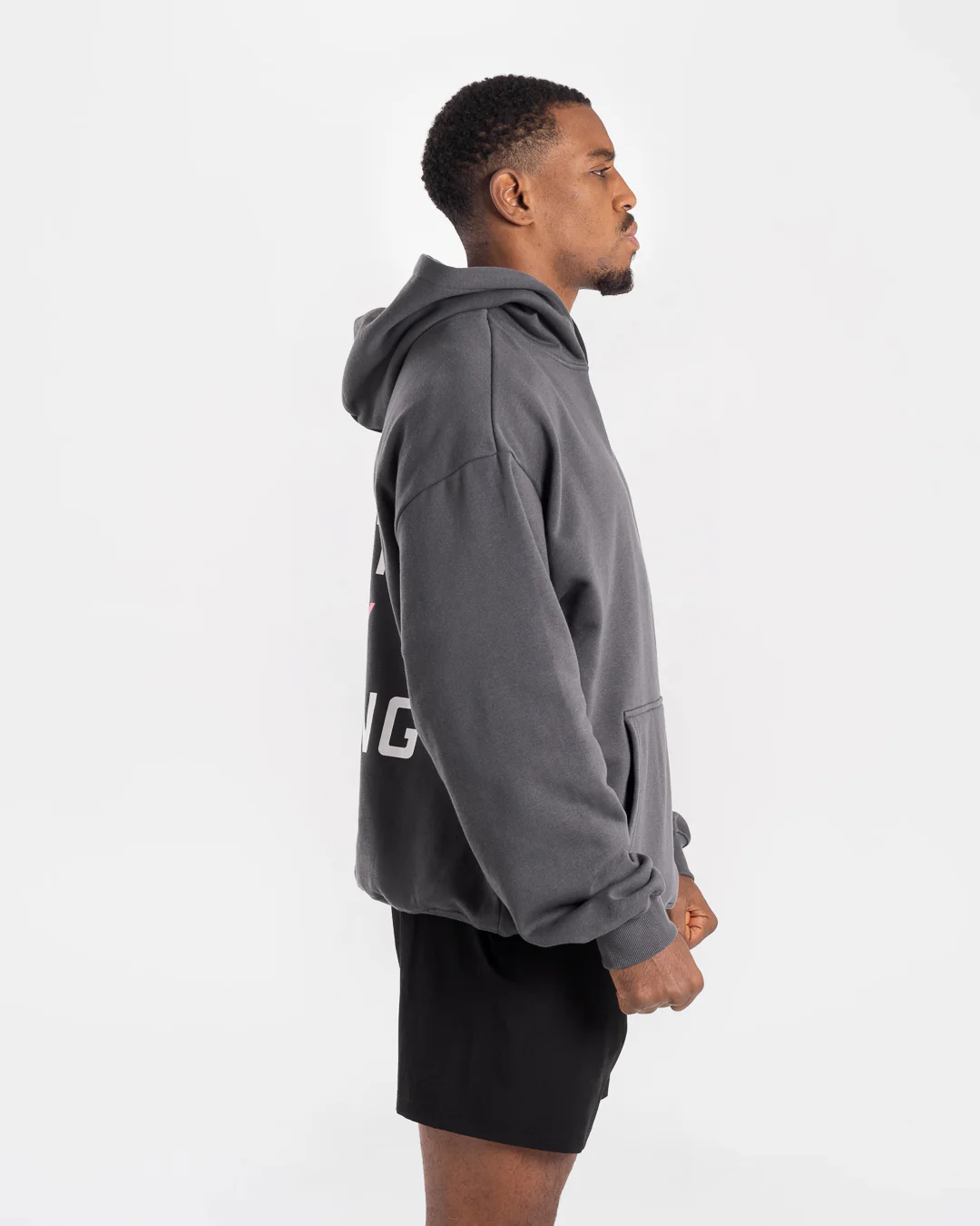 We Don't Play Boxing Oversized Hoodie - Grey/Pink - Image 5