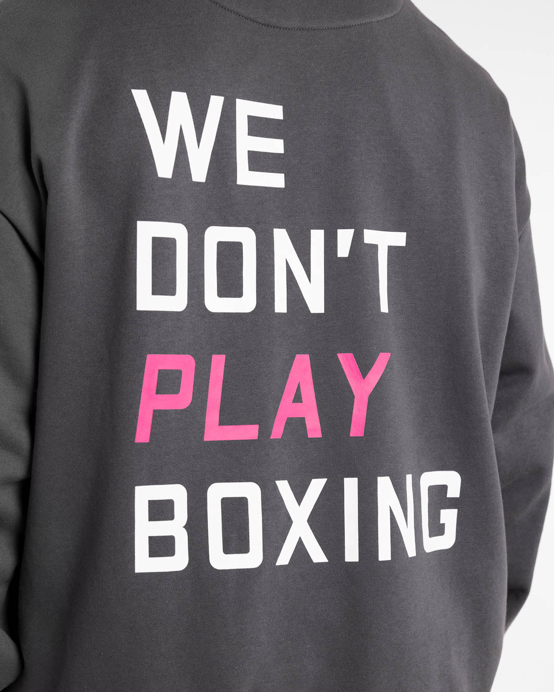 We Don't Play Boxing Oversized Hoodie - Grey/Pink - Image 8