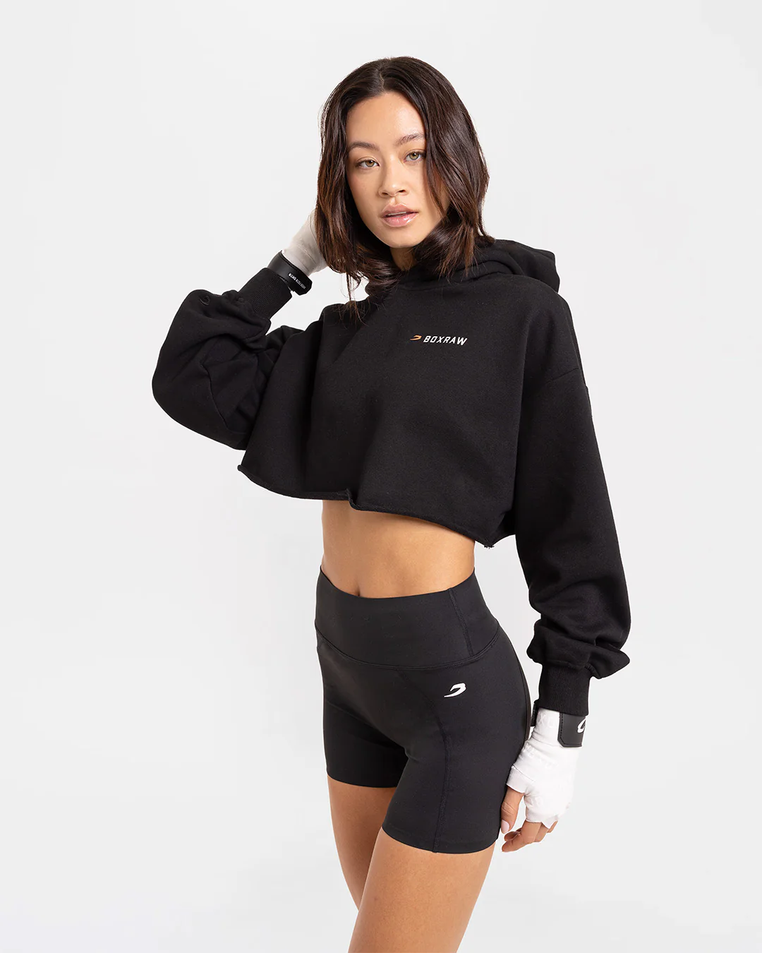 We Don't Play Boxing Cropped Hoodie - Black - Image 4