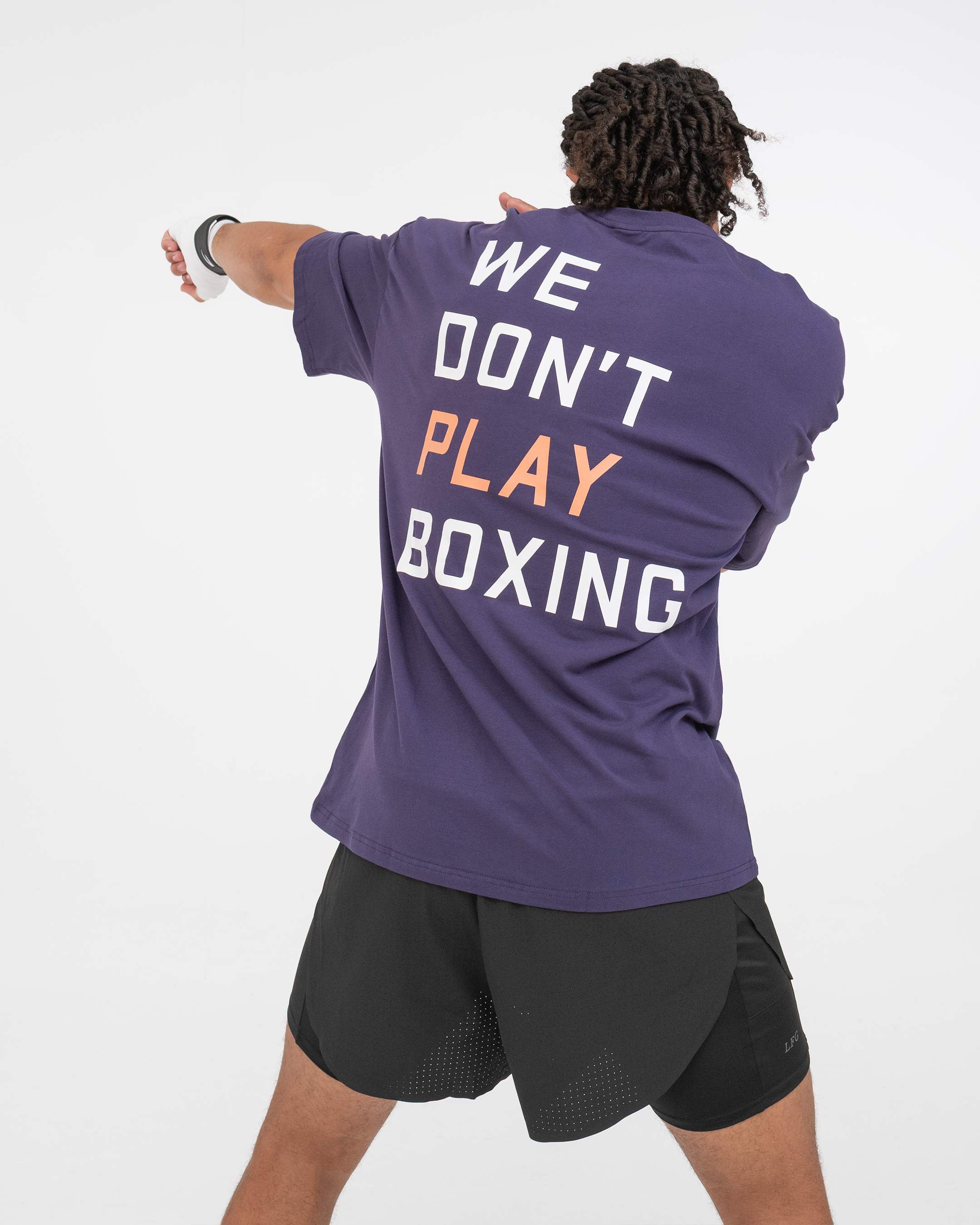 We Don't Play Boxing Oversized T-Shirt - Purple - Image 4