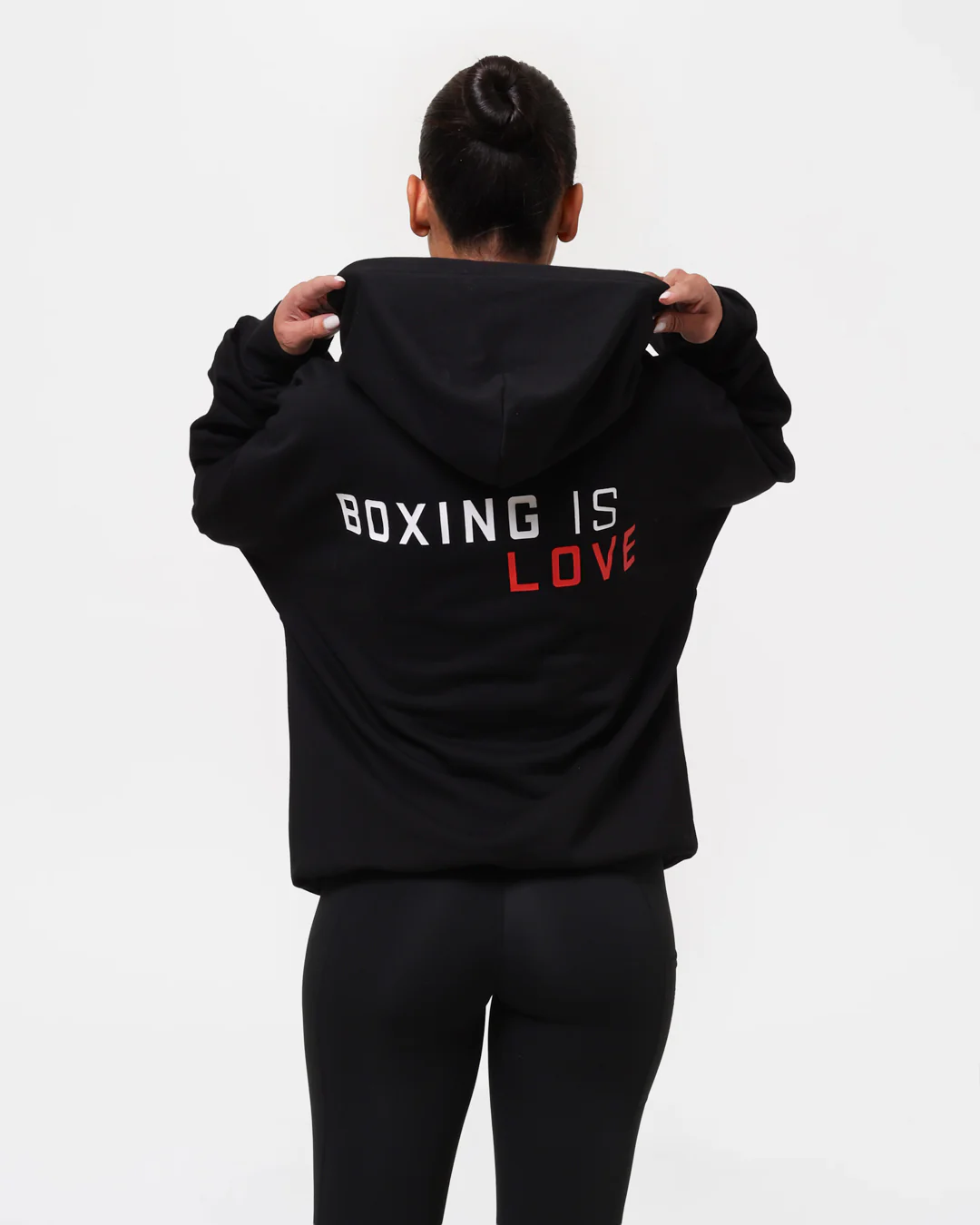 Boxing is Love Oversized Hoodie - Black - Image 6